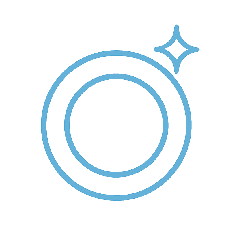 Main icon for A Clean, Empty Dinner Plate, Viewed From Above, With A Sparked, Indicating Freshness.