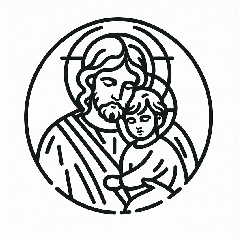 Main icon for St. Christophorus With Jesus As A Child, Light Line Art