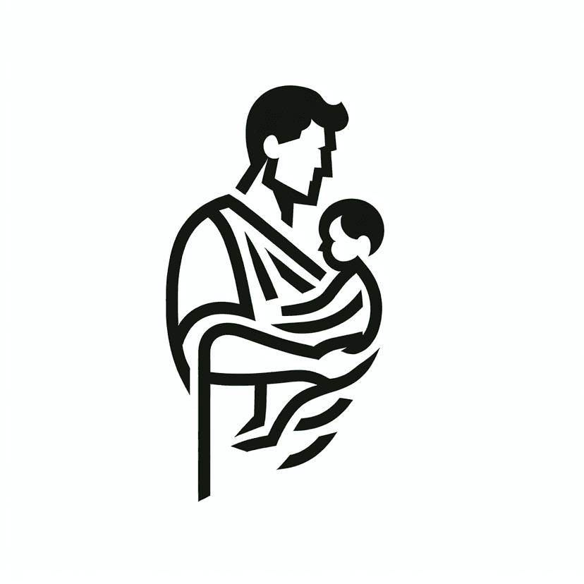 Main icon for St. Christophorus With Jesus As A Child, Male Figure, Line Art, Light Lines